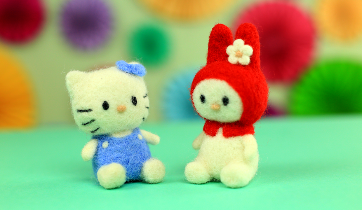 DIY Hello Kitty Needle Felted Toys