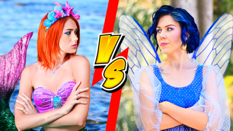  Makeup Challenge! 10 DIY Mermaid Makeup vs Fairy Makeup
