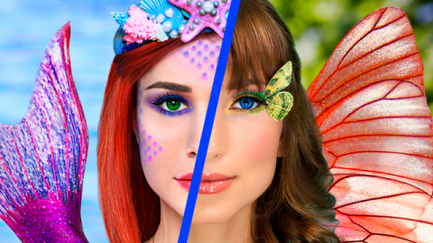  Makeup Challenge! 8 DIY Mermaid Makeup vs Butterfly Makeup