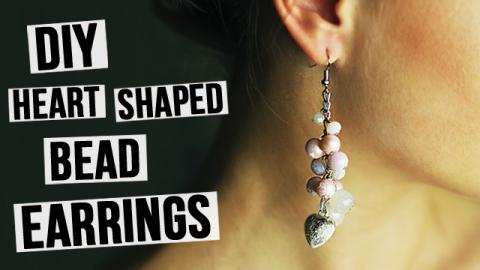  DIY Heart Shaped Bead Earrings 