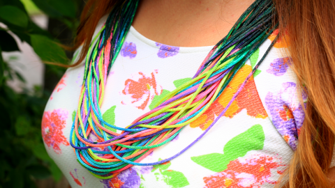  DIY Rainbow Cord Necklace 