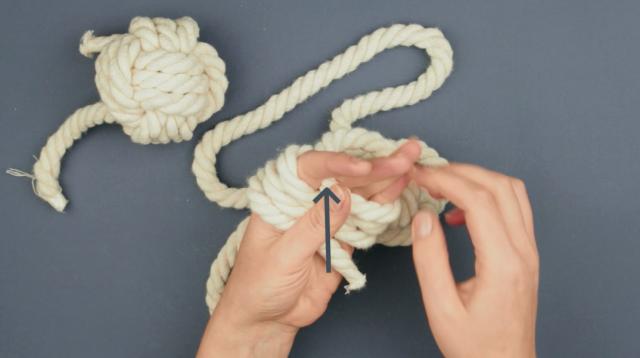 White Large Cotton Rope Monkey Fist Knot Handmade Curtain Tiebacks nautical 